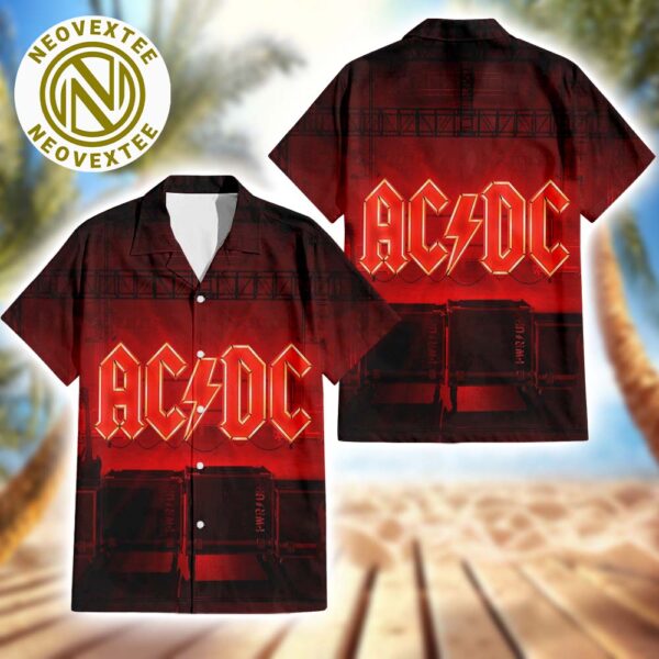 AC DC Power Up Album Red And Black Background Summer 2025 Hawaiian Shirt