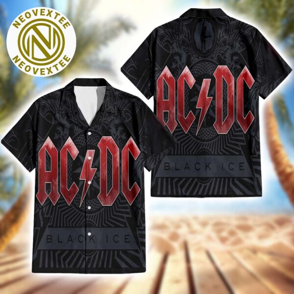 AC DC Rock Band Album Black Ice Aloha Summer 2025 Hawaiian Shirt