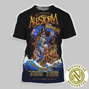 Alestorm And Nekrogoblikon Australia And New Zealand Tour 2025 List Dates All Over Print Shirt