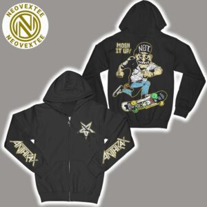 Anthrax Mosh It Up Skater With Notman Zip Hoodie T-Shirt