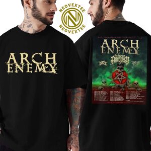 Arch Enemy Band Poster For North American Blood Dynasty 2025 Tour Dates List Two Sides Print Classic T-Shirt