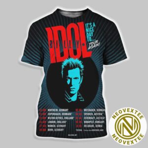 Billy Idol It’s A Nice Day To Tour Again 2025 European Tour Dates List All Over Print Shirt