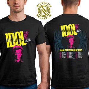 Billy Idol It’s Nice Day To Tour 2025 With Joan Jett And The Blackhearts Schedule List Dates Two Sides Print Classic T-Shirt