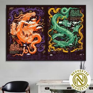 Billy Strings Full Show Combine Poster In Atlanta GA At State Farm Arena On February 21 And 22 2025 Home Decor Poster Canvas