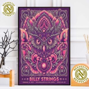 Billy Strings In Asheville North Carolina Poster For Show Music At ExploreAsheville.com Arena On February 16 2025 Poster Canvas