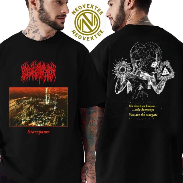 Blood Incantation Merch Tee Album Starspawn No Death As Known Only Doorways You Are The Stargate Two Sides Print T-Shirt