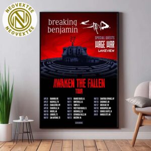 Breaking Benjamin Awaken The Fallen Tour 2025 Dates List Tour Start On April 26 2025 Home Decor Poster Canvas