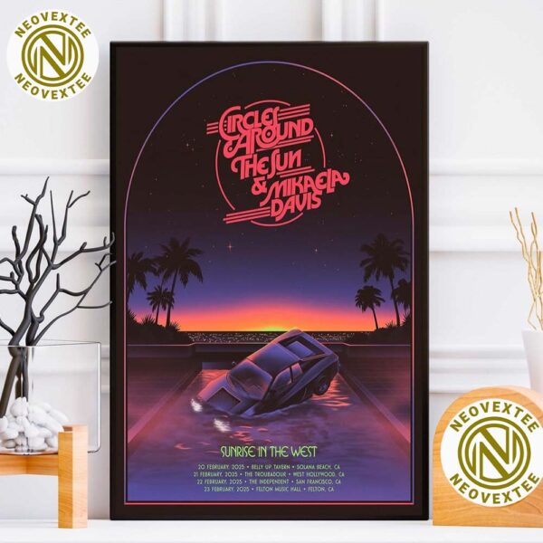 Circles Around The Sun Band Sunrise In The West Tour 2025 Dates List Home Decor Poster Canvas