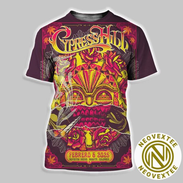 Cypress Hill Concert Poster For Bogota Columbia At Movistar Arena On February 6 2025 All Over Print Shirt