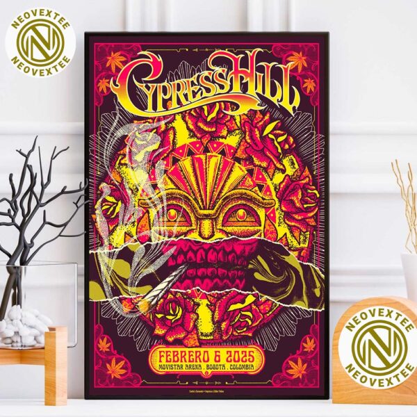 Cypress Hill Concert Poster For Bogota Columbia At Movistar Arena On February 6 2025 Home Decor Poster Canvas