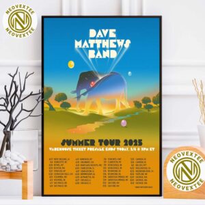 Dave Matthews Band Summer Tour 2025 Schedule List Dates Home Decor Poster Canvas