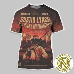 Dustin Lynch Concert Poster At Red Rocks Park and Amphitheatre In Morrison CO On April 16 2025 All Over Print Shirt