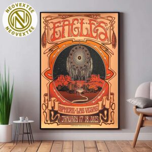 Eagles Band Concert Poster For Sphere Las Vegas On January 17 And 18 2025 Home Decor Poster Canvas