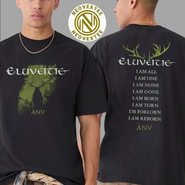 Eluveitie ANV Merch Tee Anv Album Cover Two Sides Print Vintage T-Shirt