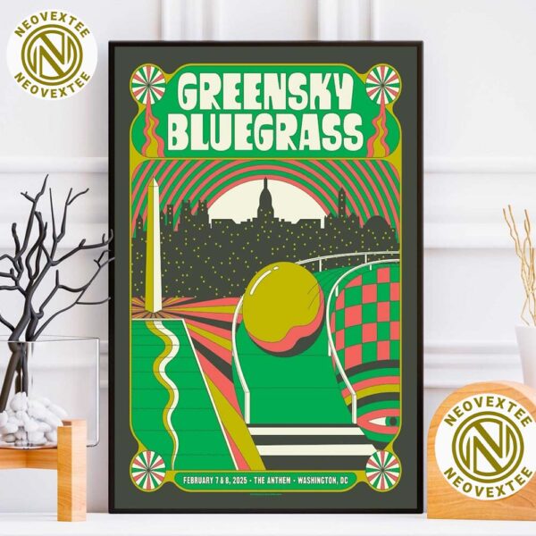 Greensky Bluegrass Music Band In Washington DC At The Anthem On February 7 And 8 2025 Home Decor Poster Canvas