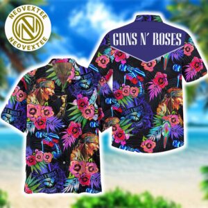 Guns N Roses Rock Band Tropical Rebellion Summer Hawaiian Shirt For Family