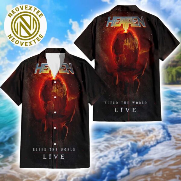 Heathen Band Album Bleed The World Live Aloha Summer Hawaiian Shirt And Beach Short