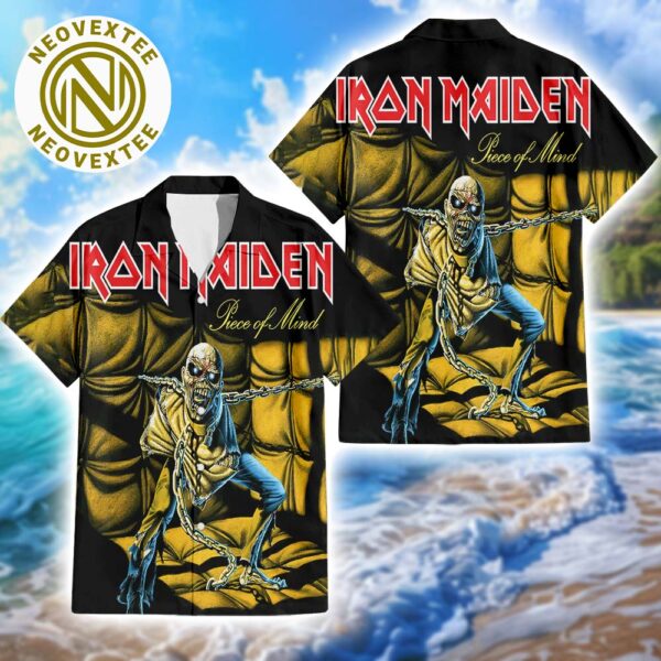 Iron Maiden Piece of Mind Album Summer Aloha Music Family Summer Hawaiian Shirt