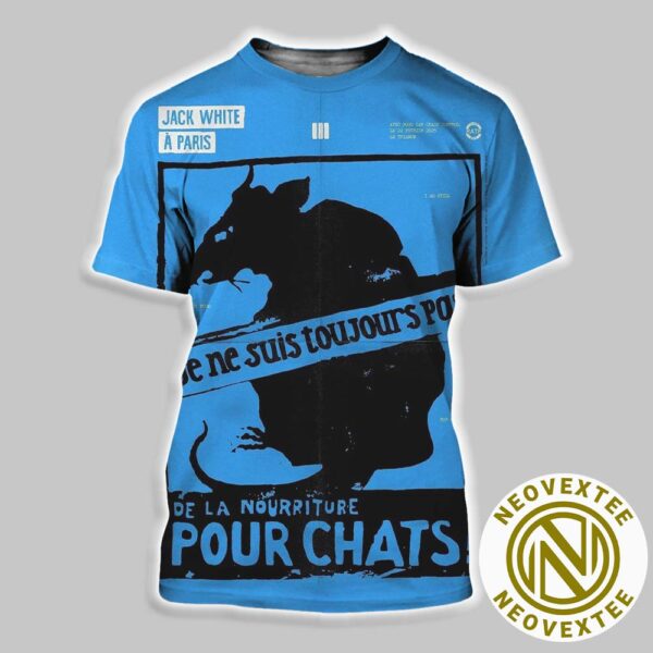 Jack White Paris France Show Poster Music At Le Trianon On February 22 2025 All Over Print Shirt