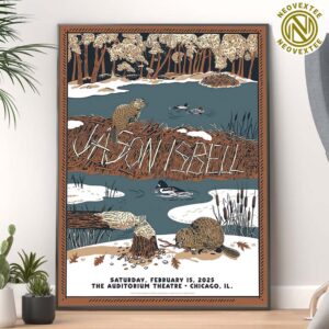 Jason Isbell Concert Poster In Chicago IL At The Auditorium Theatre On February 15 2025 Home Decor Poster Canvas