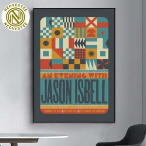 Jason Isbell Concert Poster In Portsmouth NH At The Music Hall On February 17th 2025 Home Decor Poster Canvas