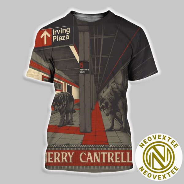 Jerry Cantrell In New York NY Poster For Show Music At Irving Plaza On February 5 2025 All Over Print Shirt