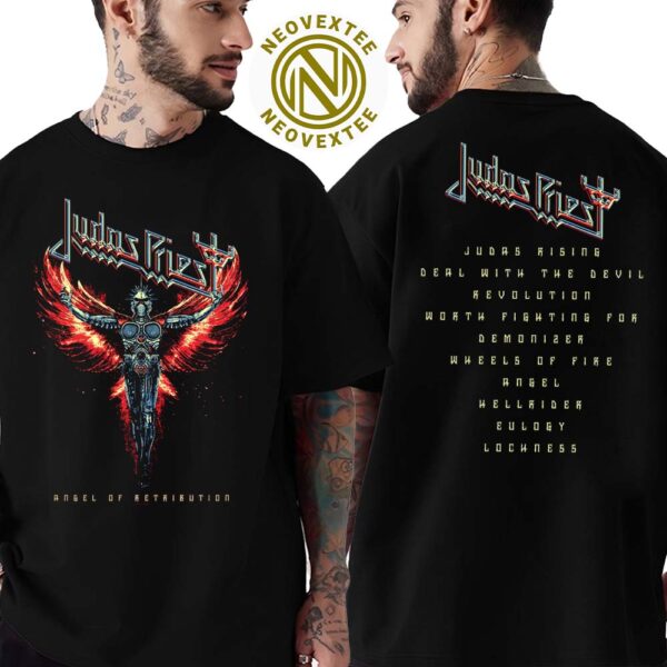 Judas Priest Angel Of Retribution Tracklist 20th Anniversary Two Sides Print Classic T-Shirt