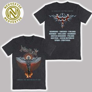 Judas Priest Angel of Retribution 20th Anniversary Vintage World Tour 2005 Two Sides Print T-Shirt