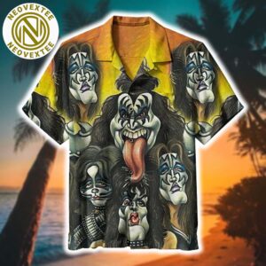 Kiss Art Rock Band 2025 Summer Aloha Hawaiian Shirt Gift For Fan