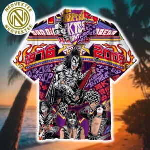 Kiss Rock Aloha Music 1976 2009 Authentic Summer 2025 Hawaiian Shirt