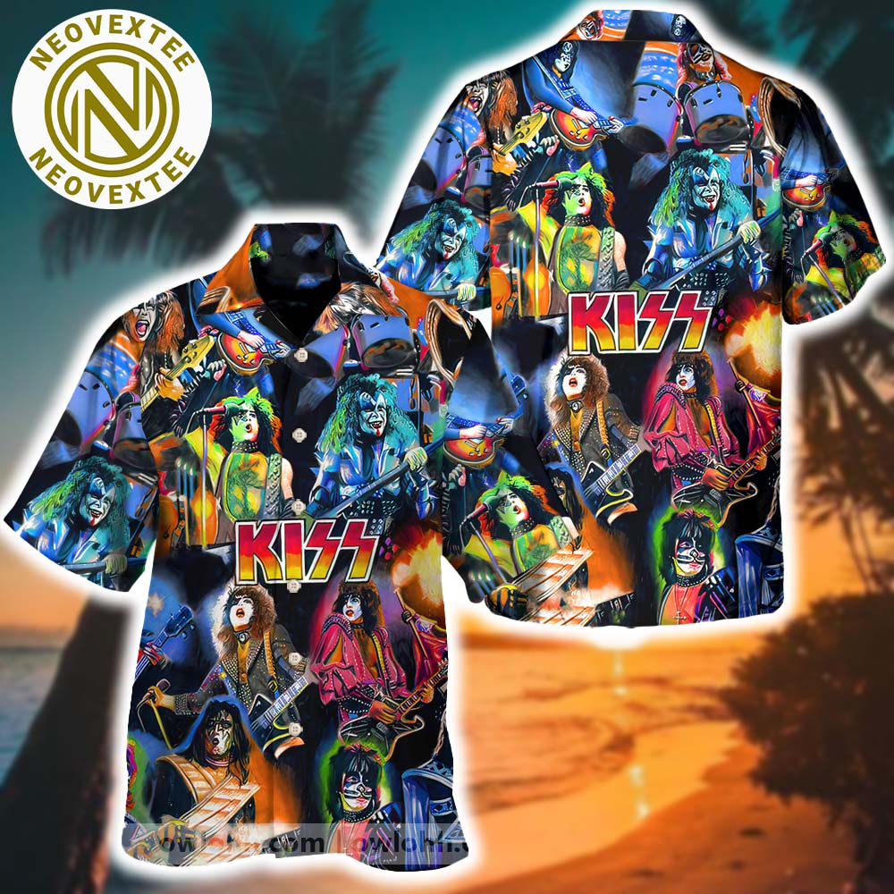 Kiss Rock Band Summer 2025 Hawaiian Shirt Gift For Family Kiss Rock Band Summer 2025 Hawaiian Shirt Gift For Family