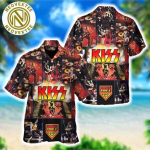 Kiss Rock Legends Iconic Glam Metal Summer 2025 Hawaiian Shirt