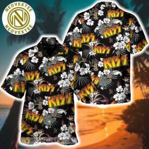 Kiss Rock Music Band Floral Pattern Authentic Summer 2025 Hawaiian Shirt