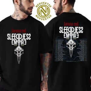 Lacuna Coil Sleepless Empire Tour 2025 For March April And May 2025 List Dates Two Sides Print Vintage T-Shirt