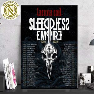 Lacuna Coil Sleepless Empire Tour 2025 For March April And May 2025 List Dates Wall Decor Poster Canvas