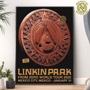 Linkin Park From Zero World Tour 2025 Poster For Mexico City Mexico On January 31st 2025 Art By Paul Flores Home Decor Poster Canvas