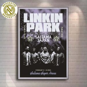 Linkin Park Poster For Saitama Japan At Saitama Super Arena From Zero World Tour 2025 On February 11-12 2025 Poster Canvas