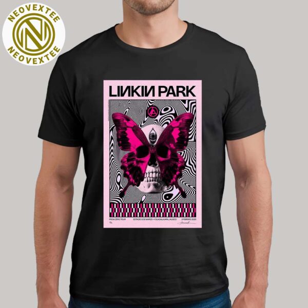 Linkin Park Poster In Guadalajara Jalisco At Estadio 3 DE Marzo From Zero World Tour 2025 On February 3 2025 T-Shirt