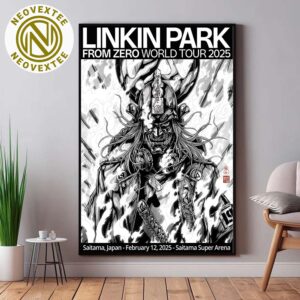 Linkin Park Poster In Japan Art By Takashi Okazaki At Saitama Super Arena On February 12 2025 From Zero World Tour 2025 Poster Canvas