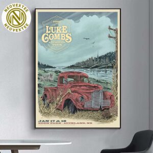 Luke Combs First Gig Poster For Auckland New Zealand At Eden Park Stadium On January 17 And 18 2025 Home Decor Poster Canvas