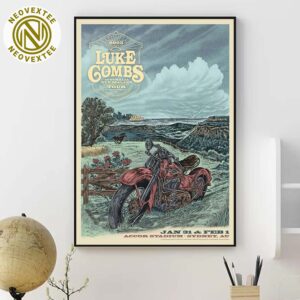 Luke Combs In Sydney Australia Third Gig Poster At Accor Stadium On January 31 And February 1 2025 Home Decor Poster Canvas