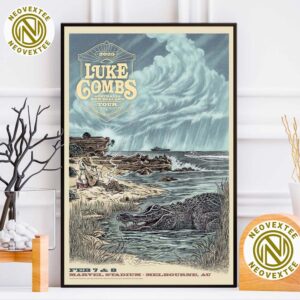 Luke Combs Melbourne Australia Fourth Gig Poster For Marvel Stadium On Fenruary 7 And 8 2025 Home Decor Poster Canvas