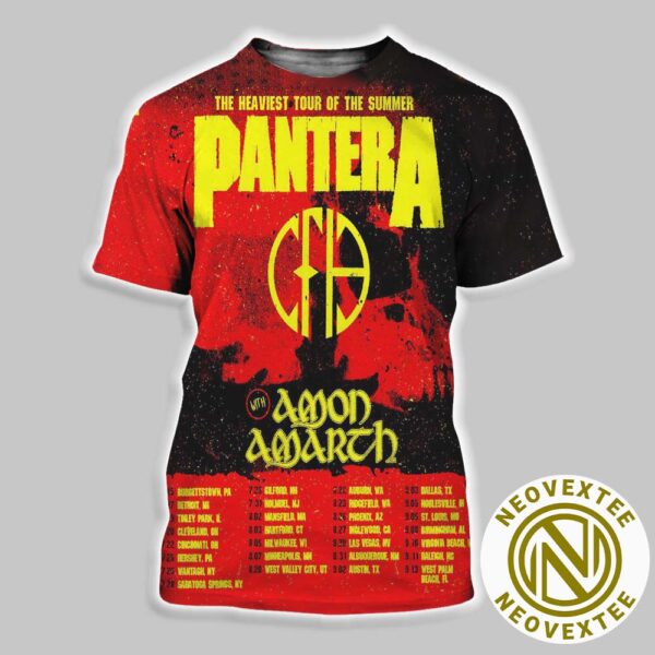 Pantera The Heaviest Tour Of The Summer Tour 2025 With Amon Amarth Dates List All Over Print Shirt