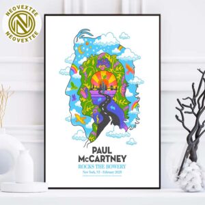 Paul McCartney Rocks The Bowery Poster For New York NY On February 11th 2025 Home Decor Poster Canvas