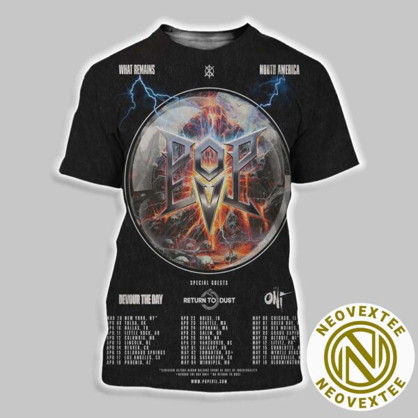 Pop Evil What Remains North America Tour 2025 Schedule List Dates All Over Print Shirt