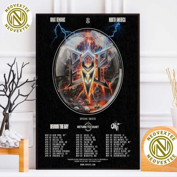 Pop Evil What Remains North America Tour 2025 Schedule List Dates Home Decor Poster Canvas