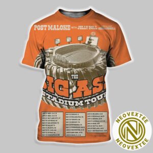 Post Malone The Big Ass Stadium Tour 2025 Tour With Jelly Roll And Sierra Ferrell Dates List All Over Print Shirt