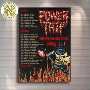 Power Trip Band Europe Winter Tour 2025 With Pantera Dates List Home Decor Poster Canvas