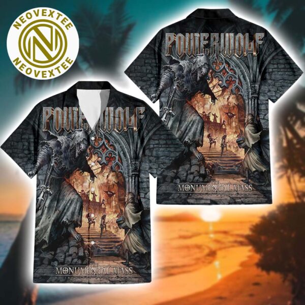 Powerwolf Album The Monumental Mass A Cinematic Metal Event Cover Music Summer Hawaiian Shirt