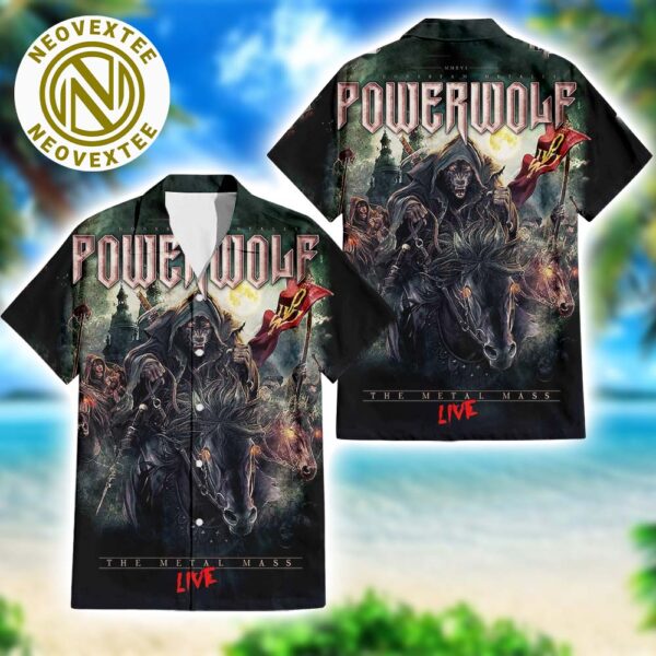 Powerwolf The Metal Mass Live Album Cover Summer 2025 Aloha Hawaiian Shirt